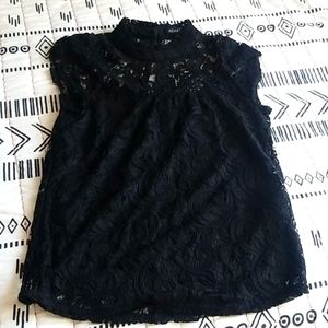 Heart Soul Black lace top Small
